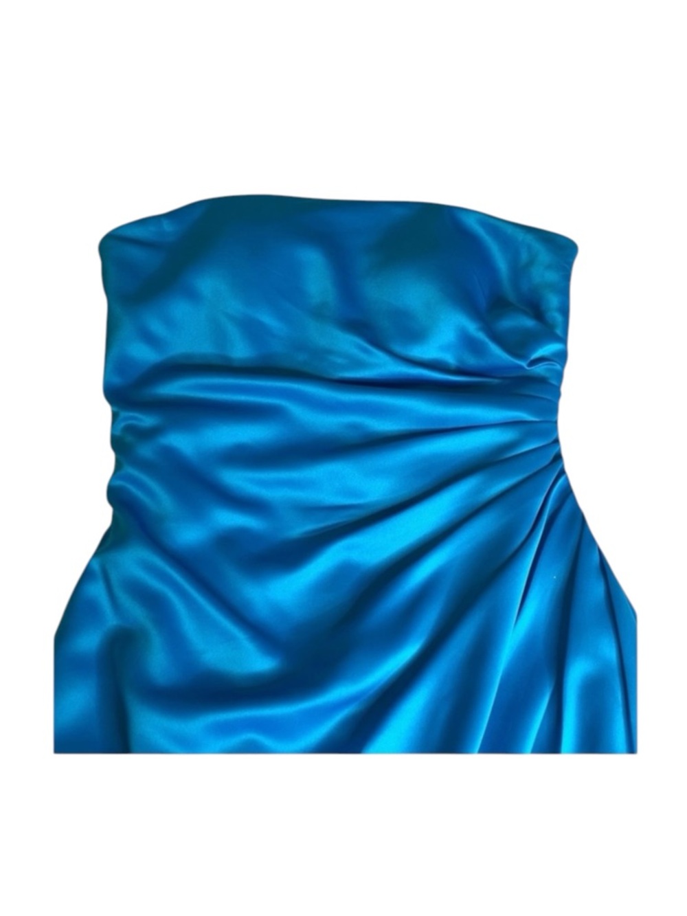 Bill Levkoff ᪥ Sateen Strapless Formal Cocktail Mini Dress ᪥ Aegean Blue ᪥ 6 - Picture 6 of 16